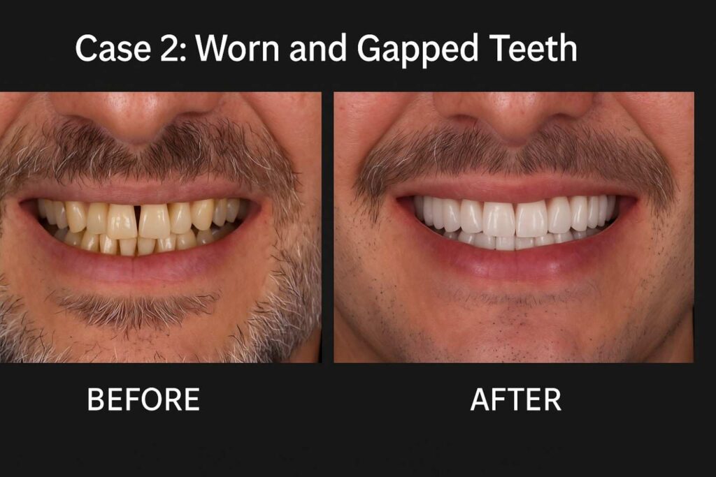 Case 2: Worn and Gapped Teeth
