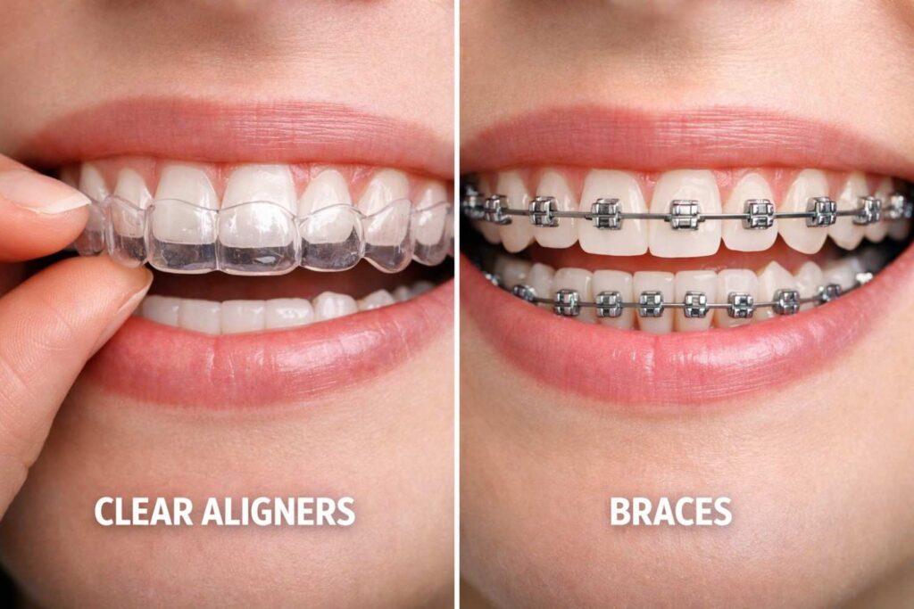 Clear aligners vs braces